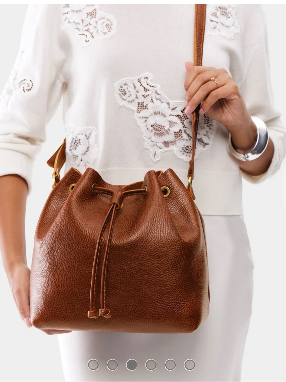 Portland Leather Large Bucket Bag In Nutmeg - Picture 5 of 14